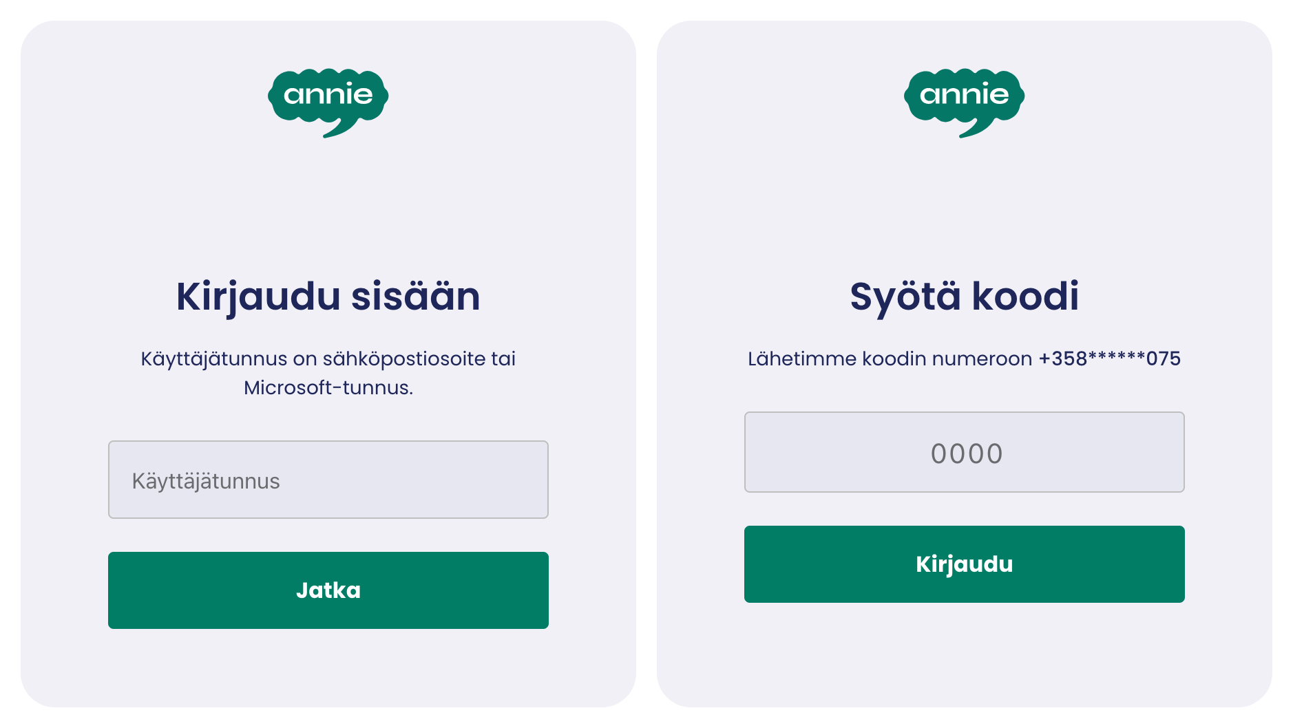 Kertakäyttökoodilla kirjautuminen